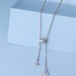 Silver Butterfly Drop Pendant Chain