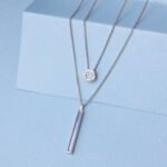 Silver Dual Layer Bar Pendant Chain