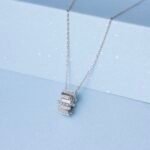 Sterling Silver Geometric Bar Pendant Necklace