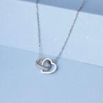 Sterling Silver Dual Heart Pendant Necklace