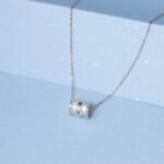 Sterling Silver Textured Barrel Pendant Necklace
