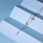 Evil Eye & Crown Dual Charm Silver Bracelet